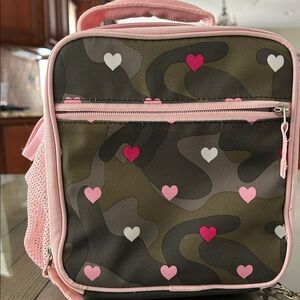 Camouflage Heart Print Lunch Bag